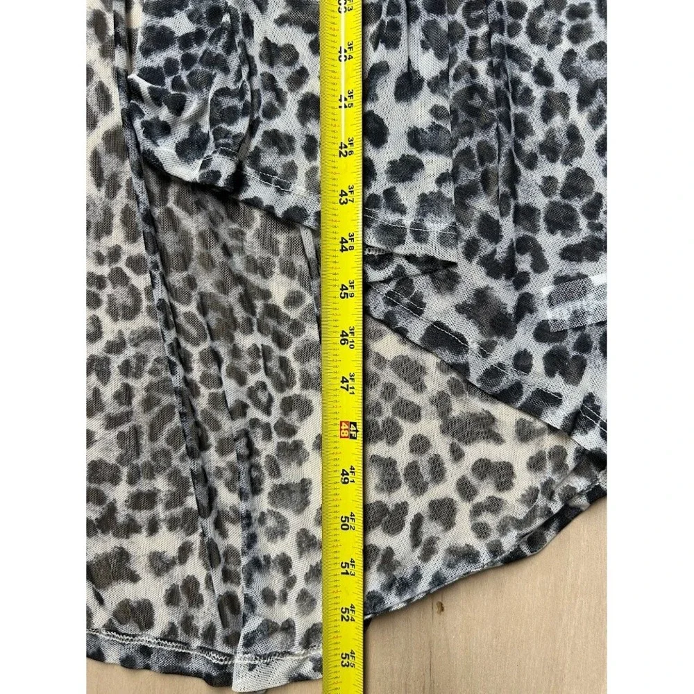ODDI Womens Grey Leopard Print Mesh Duster Cardigan One Size T62997P Made in USA